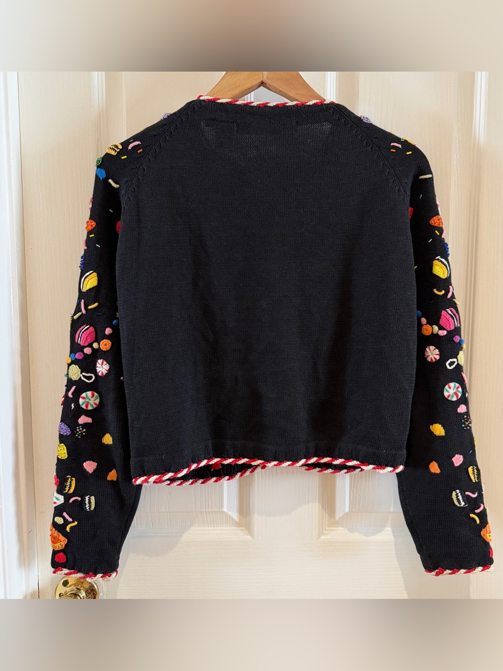 Vintage Michael Simon black knit candy and fruit embellished cardigan - Picture 7 of 8